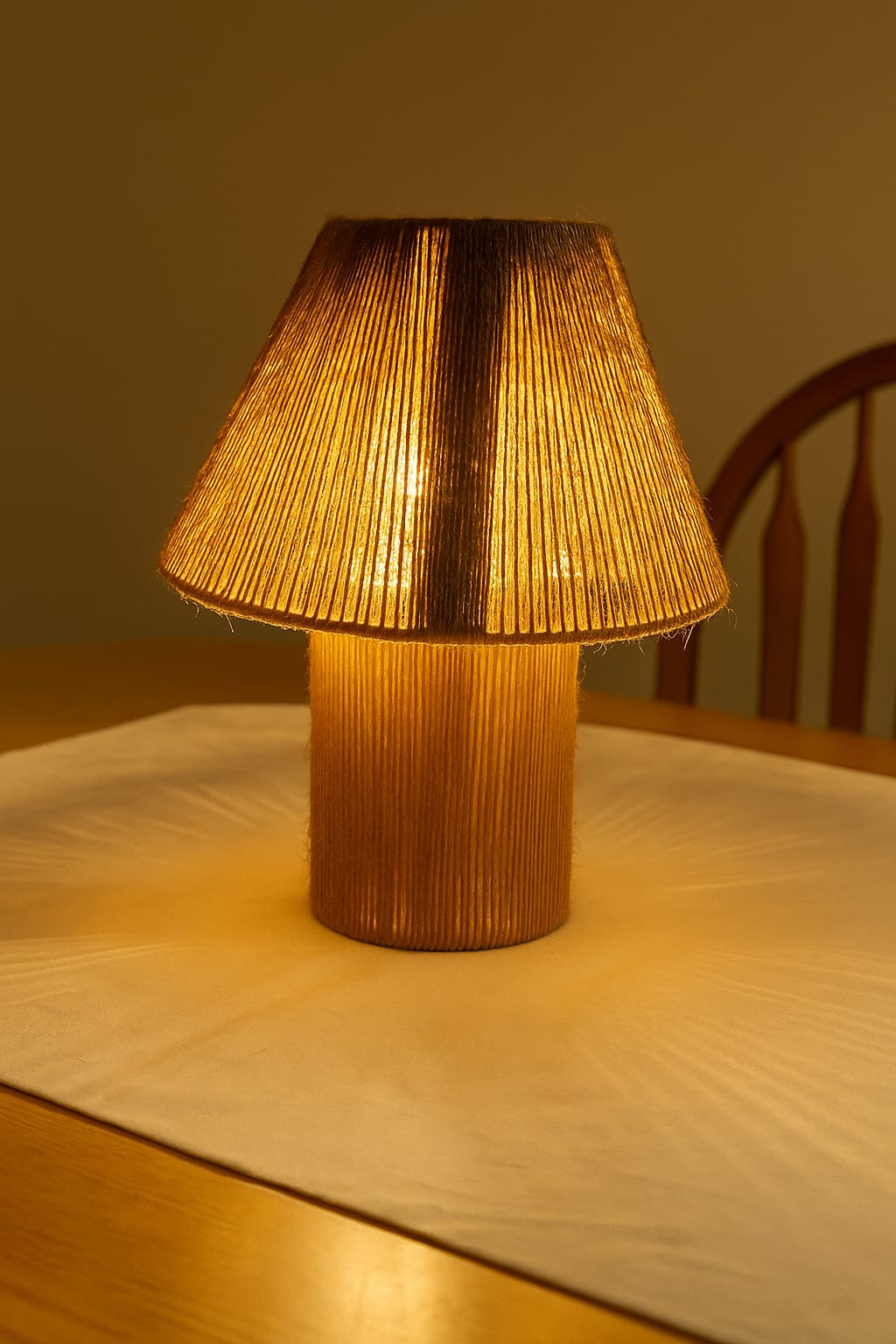 Luminária Abajur de Mesa Rústico Tipo Cúpula 40 A x 30 L