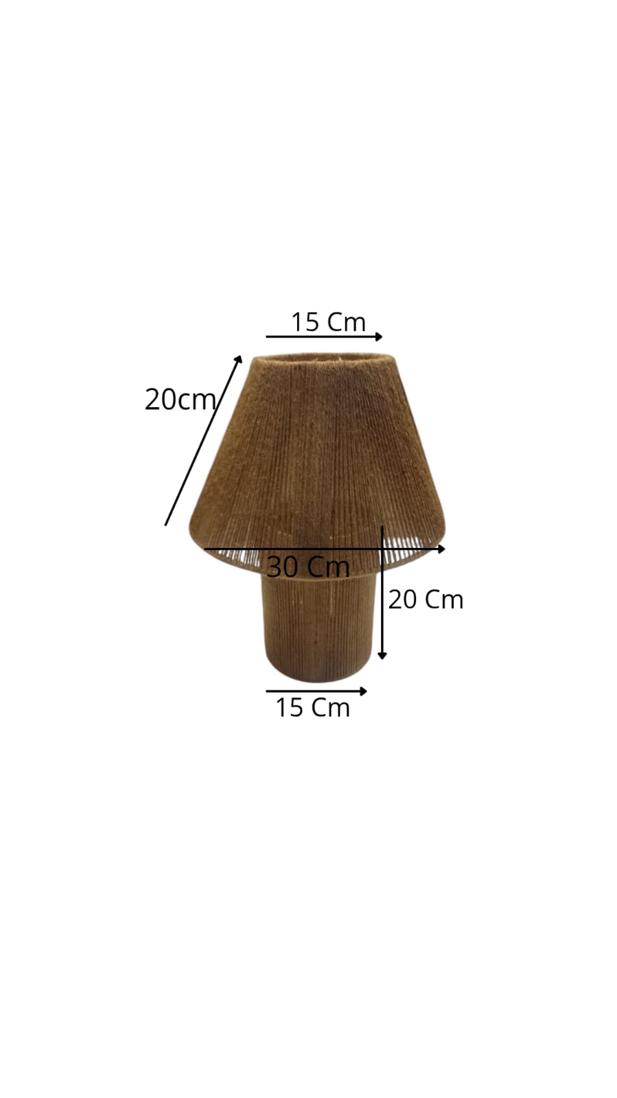 Luminária Abajur de Mesa Rústico Tipo Cúpula 40 A x 30 L