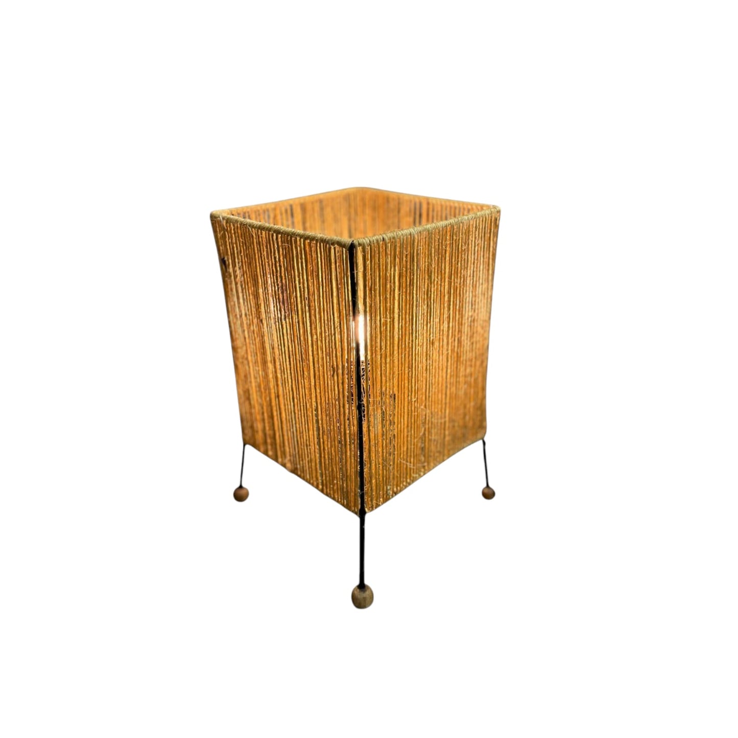 Luminária Abajur De Mesa Rústico Sisal Natural