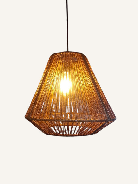 Pendente Lustre de Teto Rústico  Ferro e Barbante Sisal