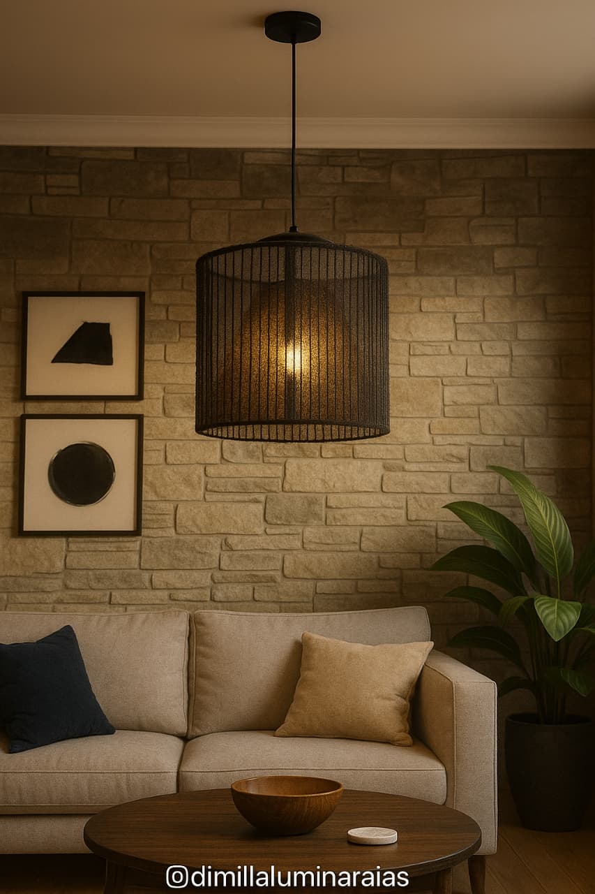 Luminária Pendente Lustre De Teto Rústico Noar Black