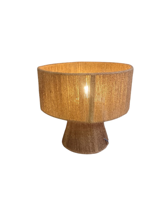 Luminária Abajur De Mesa Rústico Cúpula Redonda