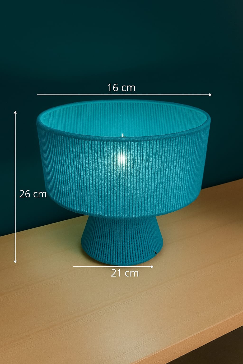 Abajur De Mesa Clean de cabeceira Redondo Azul 35x30