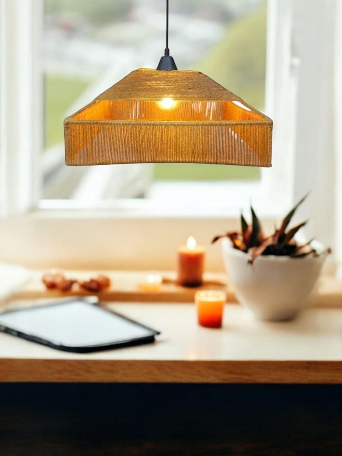 Luminária Pendente Lustre de Teto Rústico Enseada Aberta