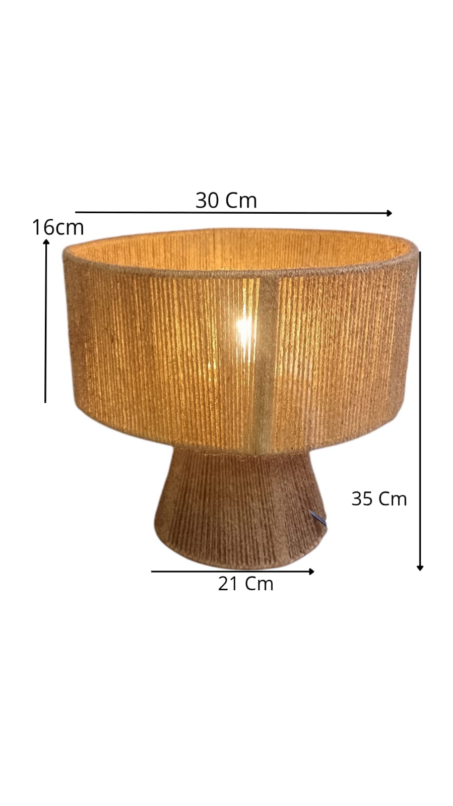 Luminária Abajur De Mesa Rústico Cúpula Redonda