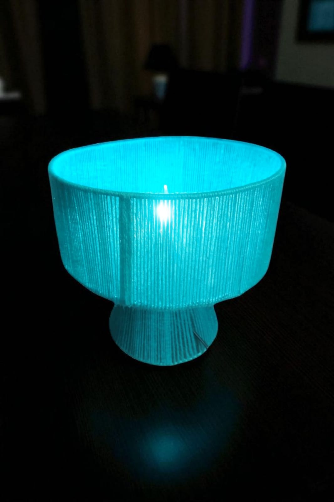 Abajur De Mesa Clean de cabeceira Redondo Azul 35x30